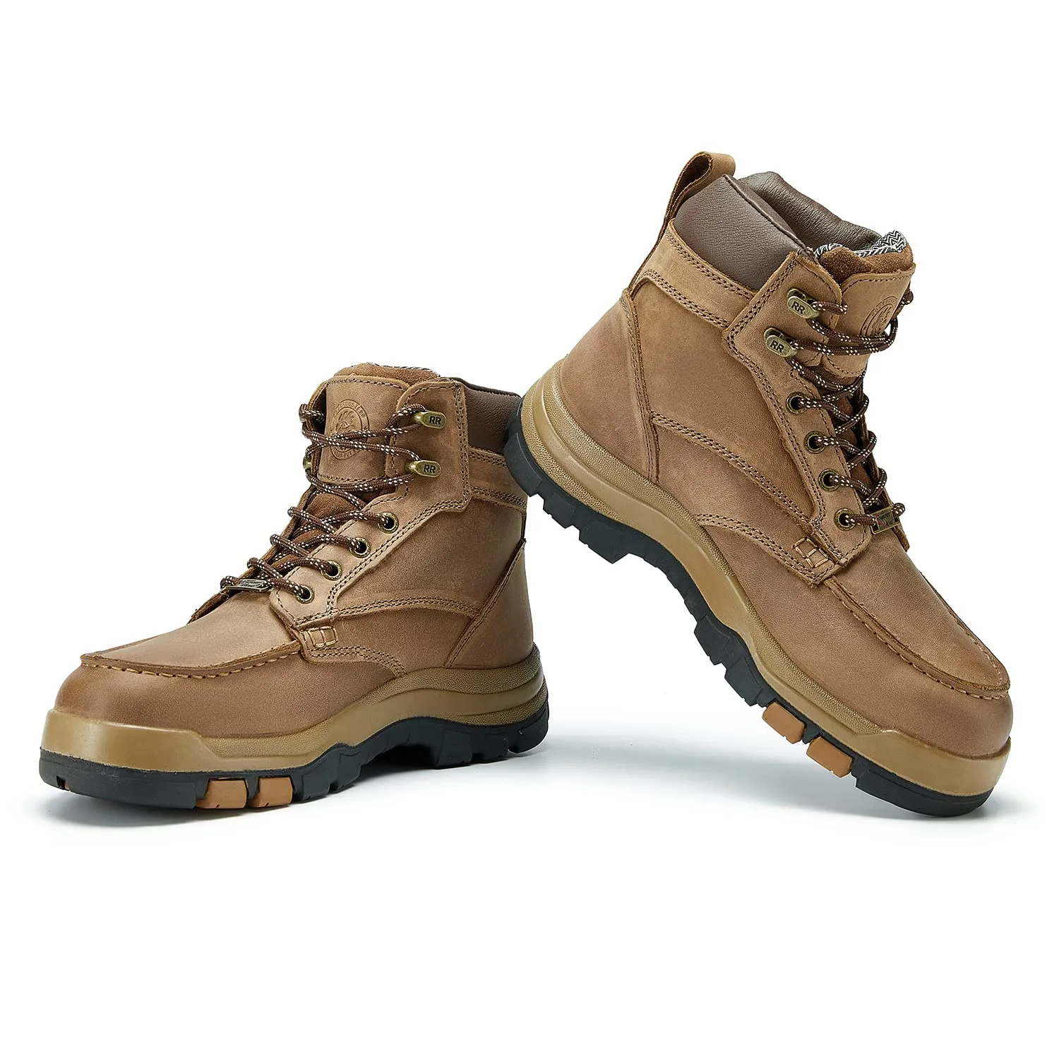 ROCKROOSTER Zumbro 6 inch Wide Steel Toe, Waterproof, Rubber Outsole, EH Protection,, ASTM 2413, Work Boots AK370