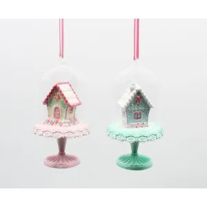 Santa's Sweet Shoppe Collection North Pole Sweet Shoppe Set Of 2 Assortment Candy House Ornaments