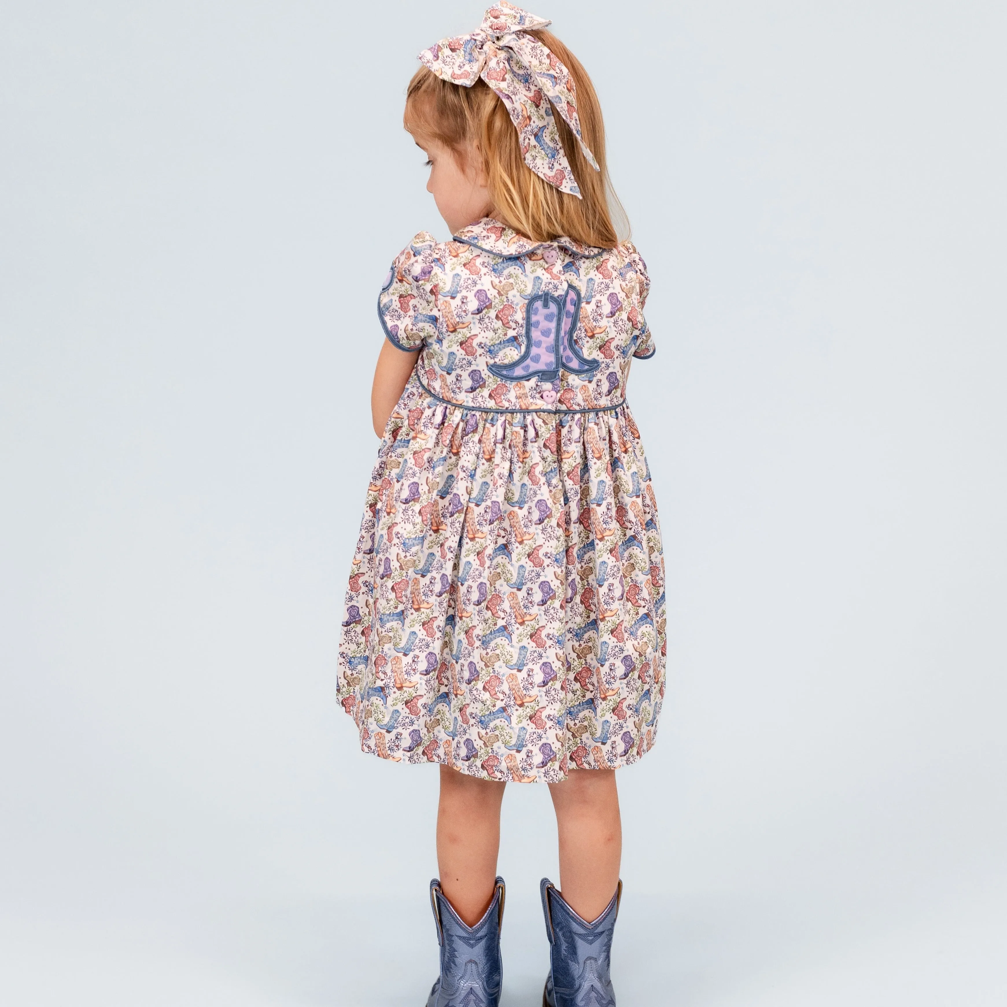 Sarita Girl Dress - Boots Print