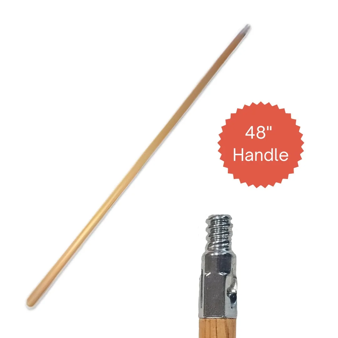 Shuttsco 48" Solid Wood Replacement Handle Only - Universal Threaded Metal Tip - Compatible with 12" and 18" Sno Rake Heads - Durable Wooden Pole for Snow Removal on Car, Truck, Van, SUV - Made in USA