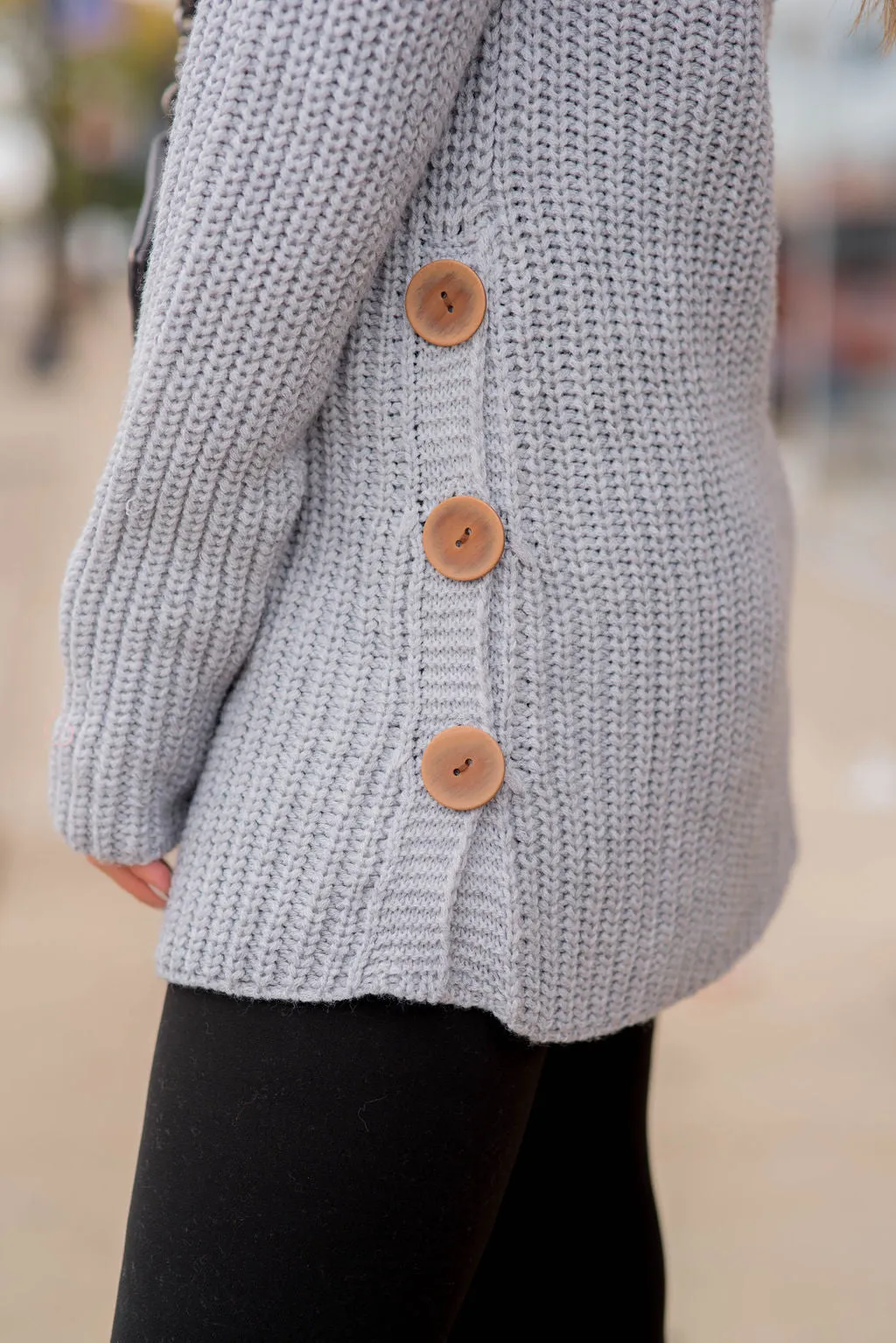 Side Button Sweater