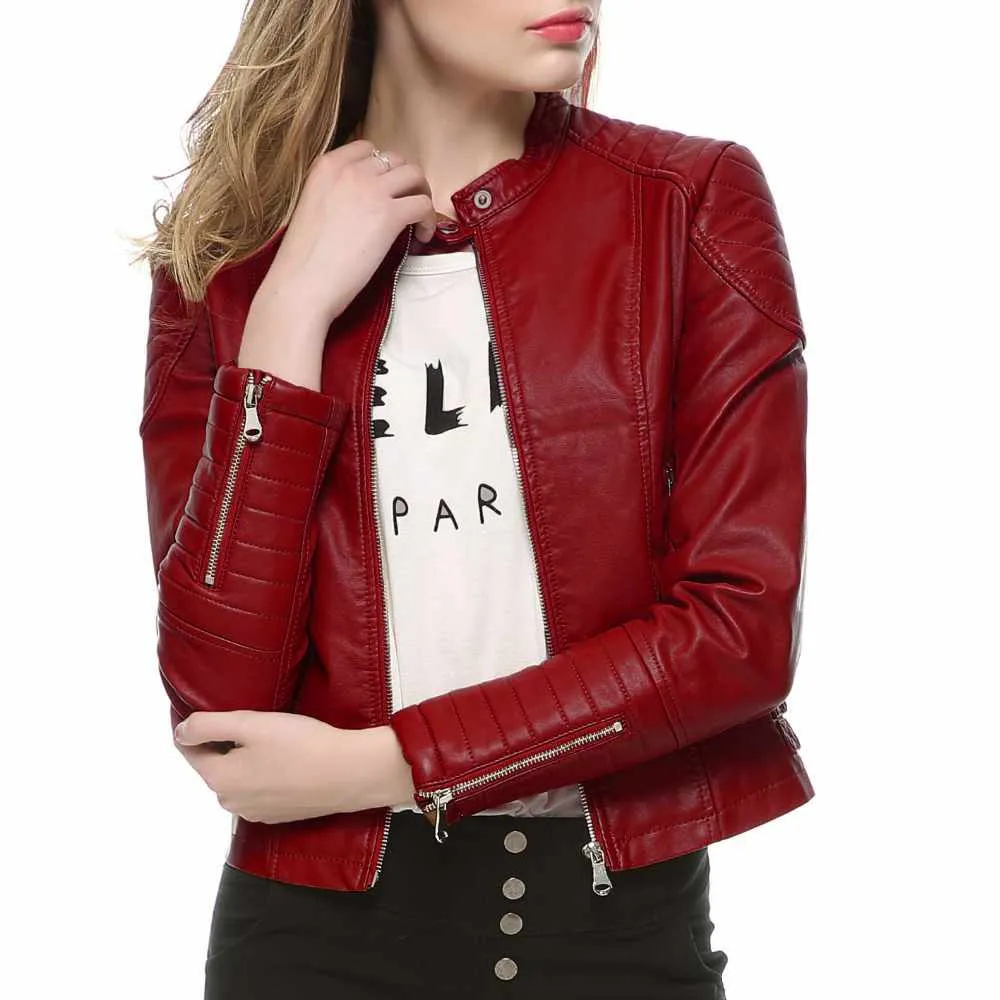 Slim Fit Motorcycle Fashion Leather Jacket