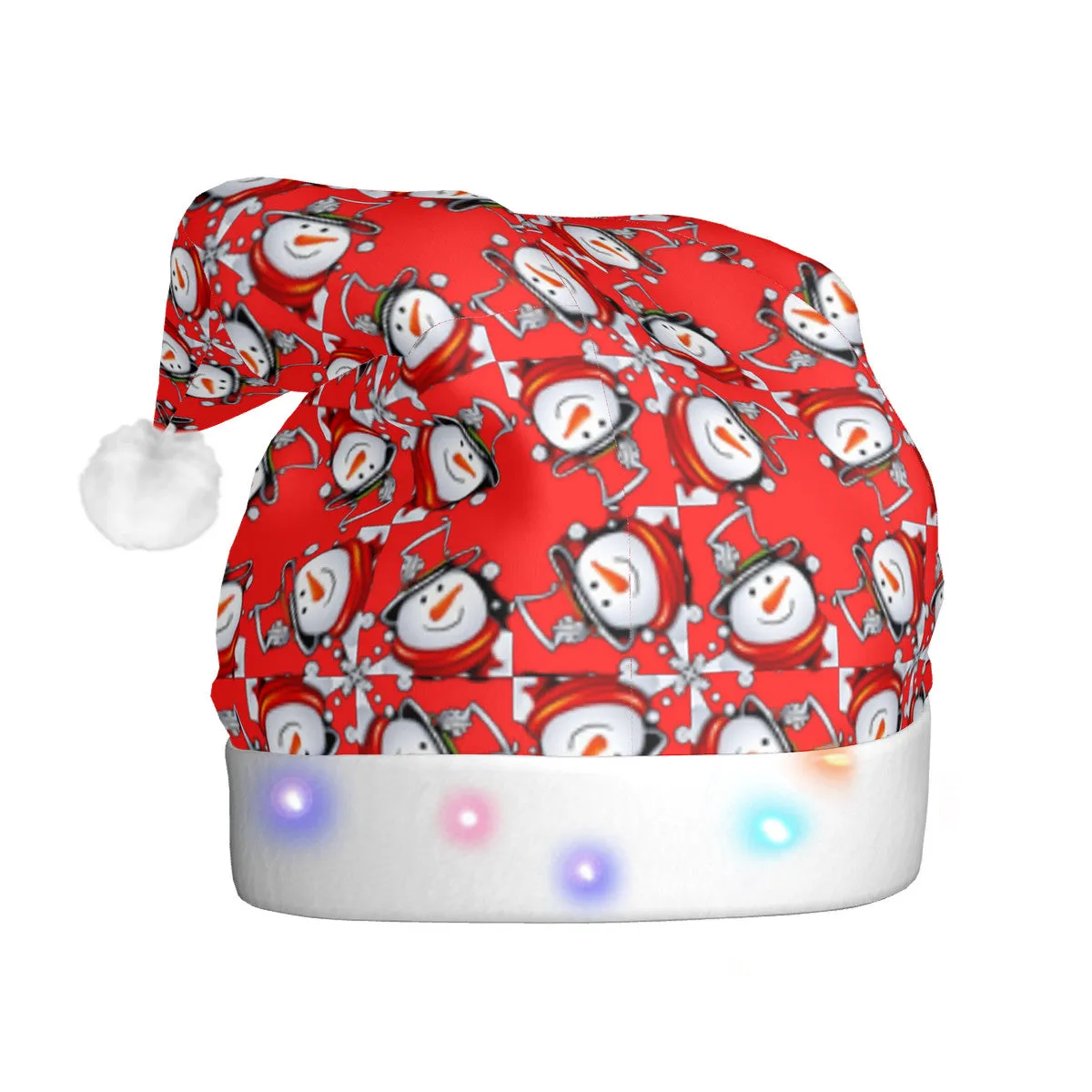 Snow Man's Delight Adult Glowing Plush Christmas Hat