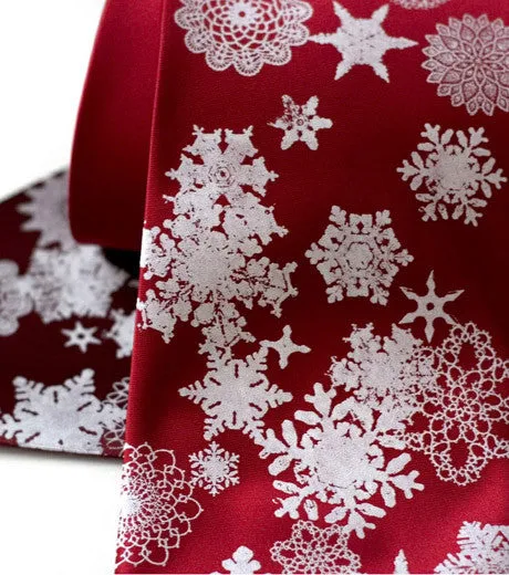 Snowflakes Necktie, Snow print men's tie