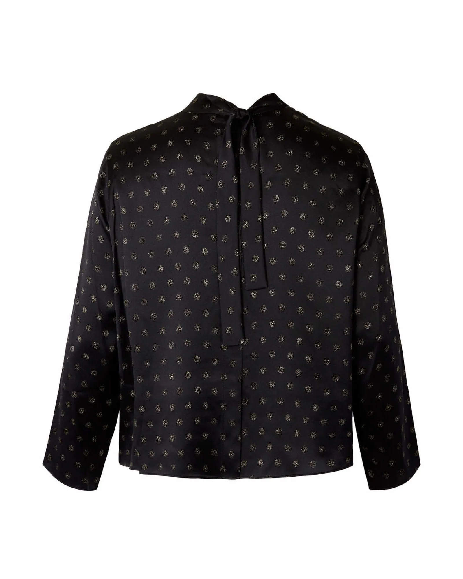 Sun Dot Mock Neck Blouse | Black