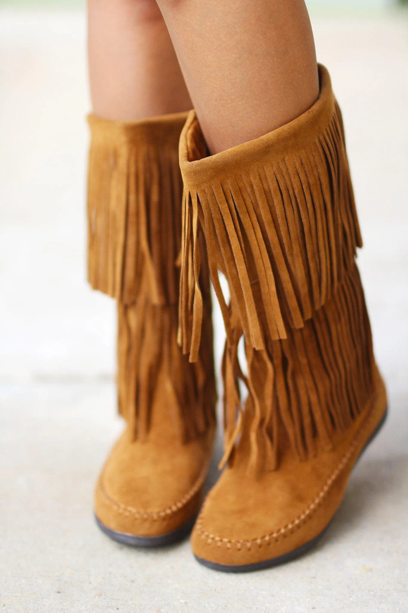 Tan Fringe Boots