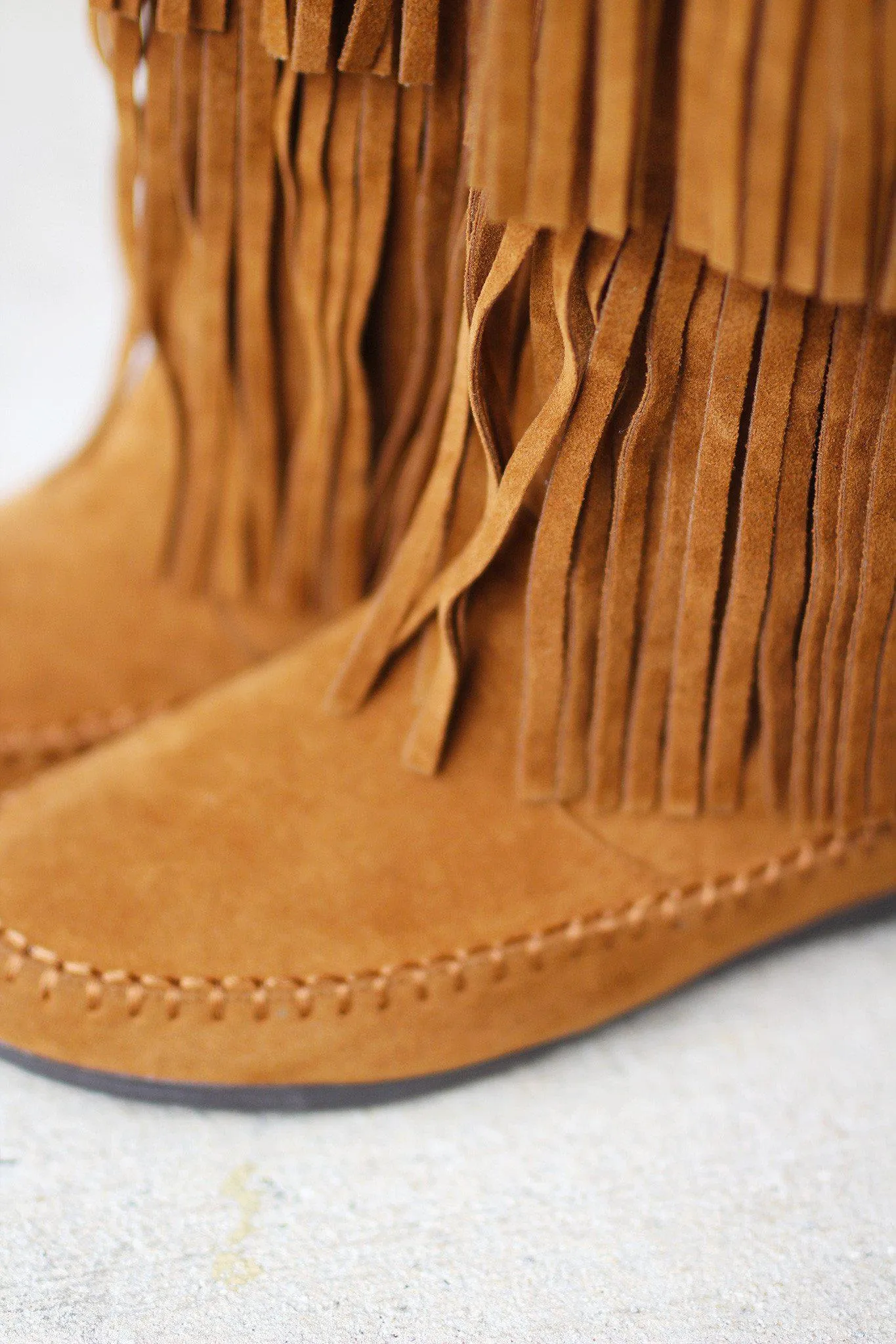 Tan Fringe Boots