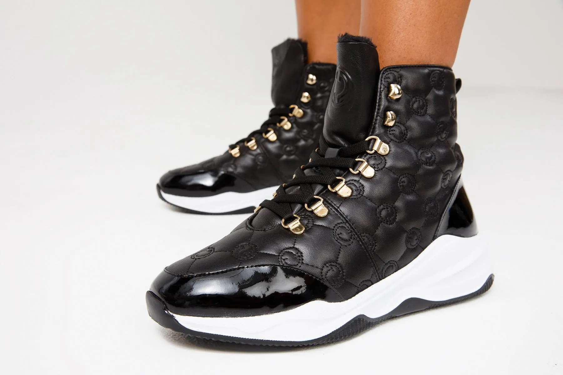 The Cambridge Black Quilted Leather Ankle Women Boot