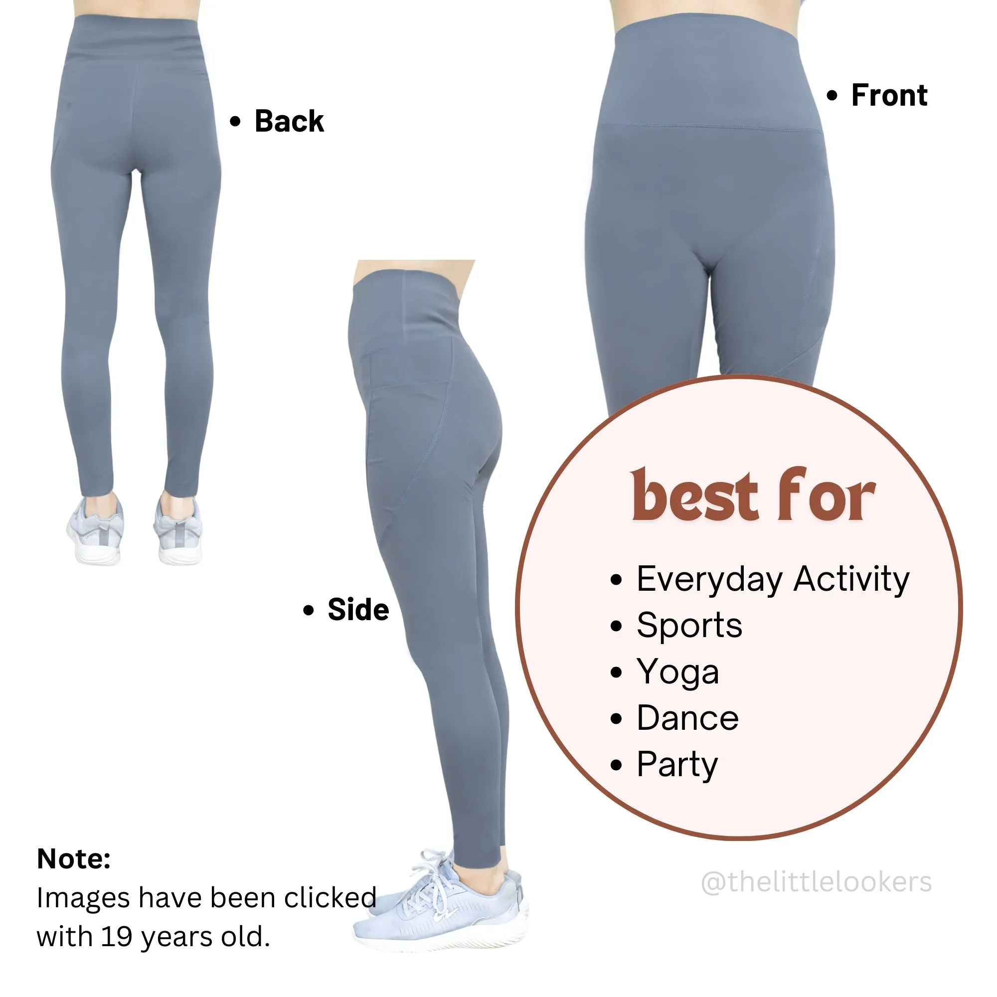 THE LITTLE LOOKERS Women Gym Pants I Girls Snug Fit Leggings - Super Soft, Stretchable Tights for Gym, Yoga, Indoor & Outdoor Sports wear