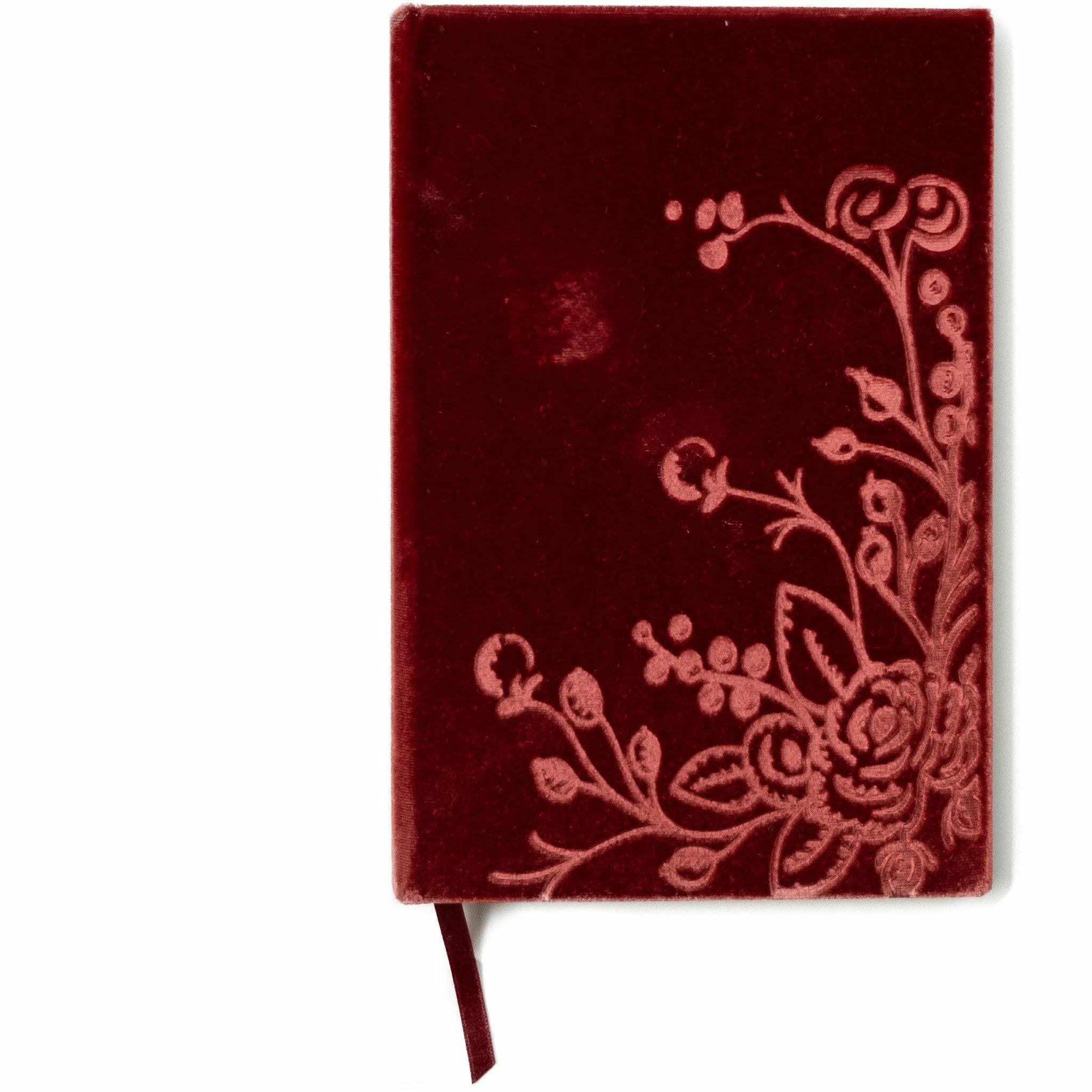 Unique Handmade Botanical Floral Silk Velvet-Covered Notebook