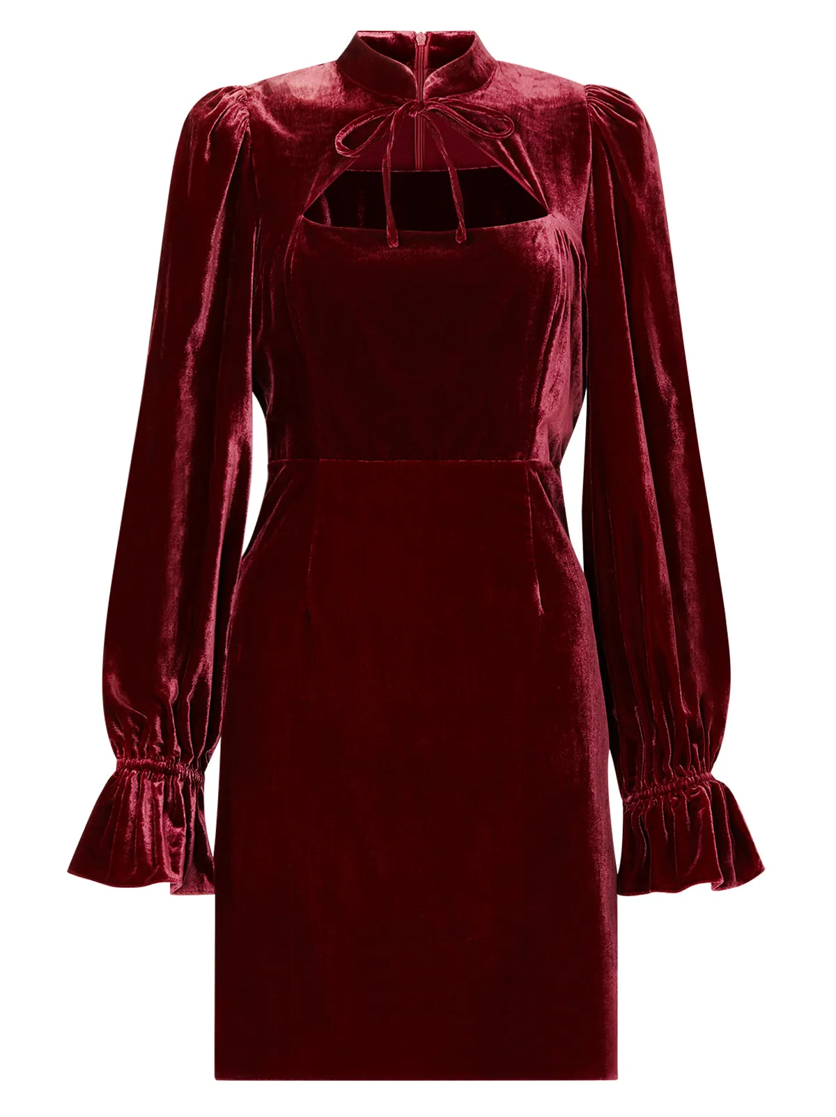 Valentina Burgundy Velvet Mini Dress