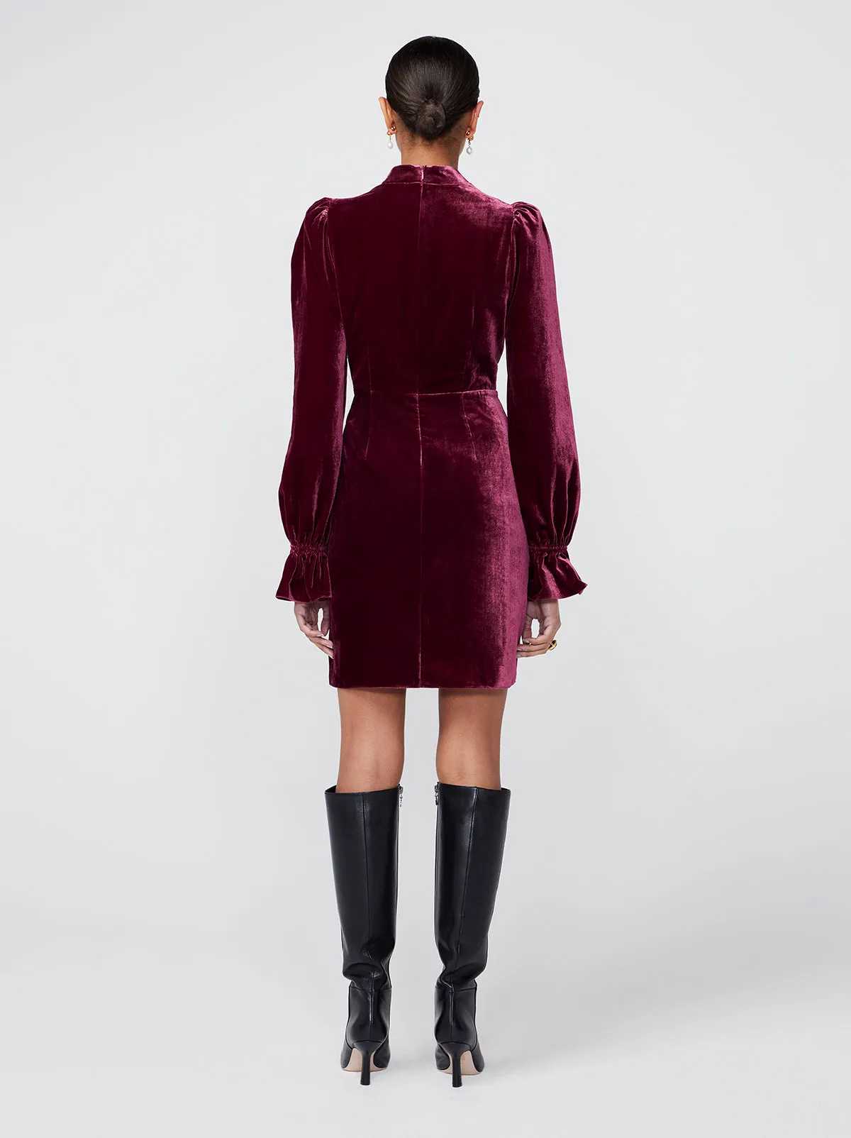 Valentina Burgundy Velvet Mini Dress