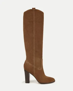 Vesper Suede Knee-High Boot - Mocha Brown