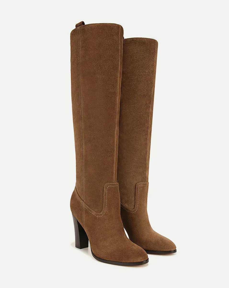 Vesper Suede Knee-High Boot - Mocha Brown