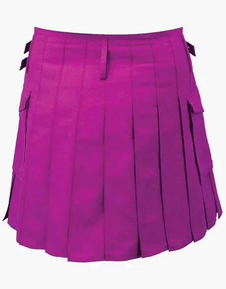 WOMEN PURPLE MINI UTILITY KILT