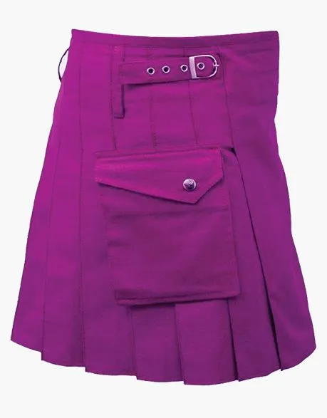 WOMEN PURPLE MINI UTILITY KILT