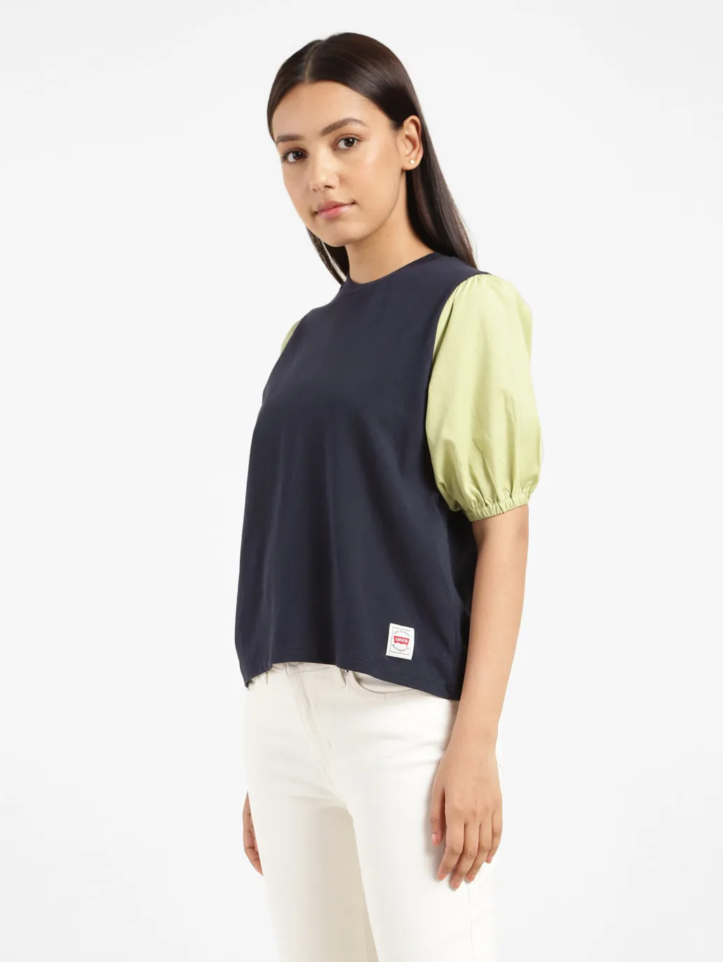 Women's Colorblock Round Neck Top