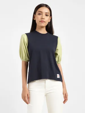 Women's Colorblock Round Neck Top