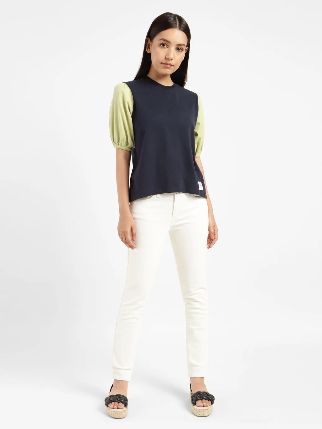 Women's Colorblock Round Neck Top