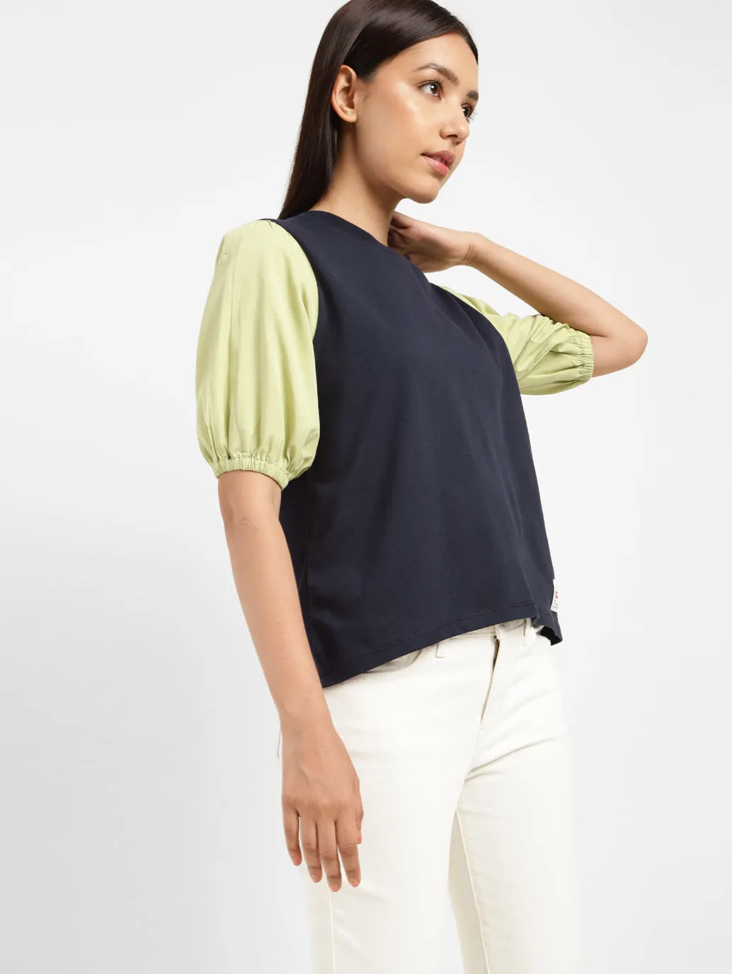 Women's Colorblock Round Neck Top