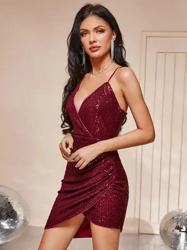 Women’s Elegant and sexy Shiny party cocktail dress