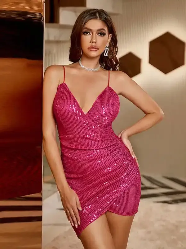 Women’s Elegant and sexy Shiny party cocktail dress