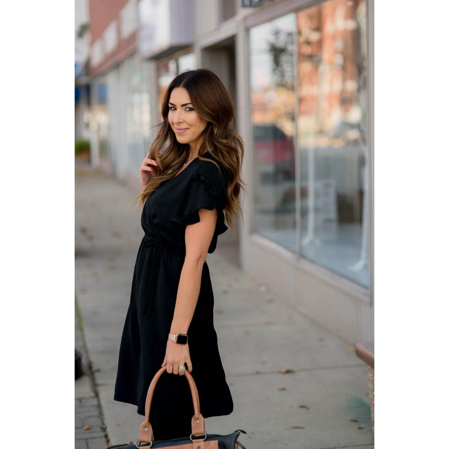 Wrapped Top Sleeve Dress